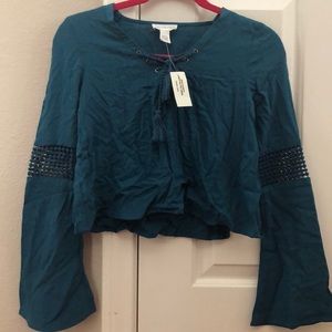 Dark Teal long sleeve blouse